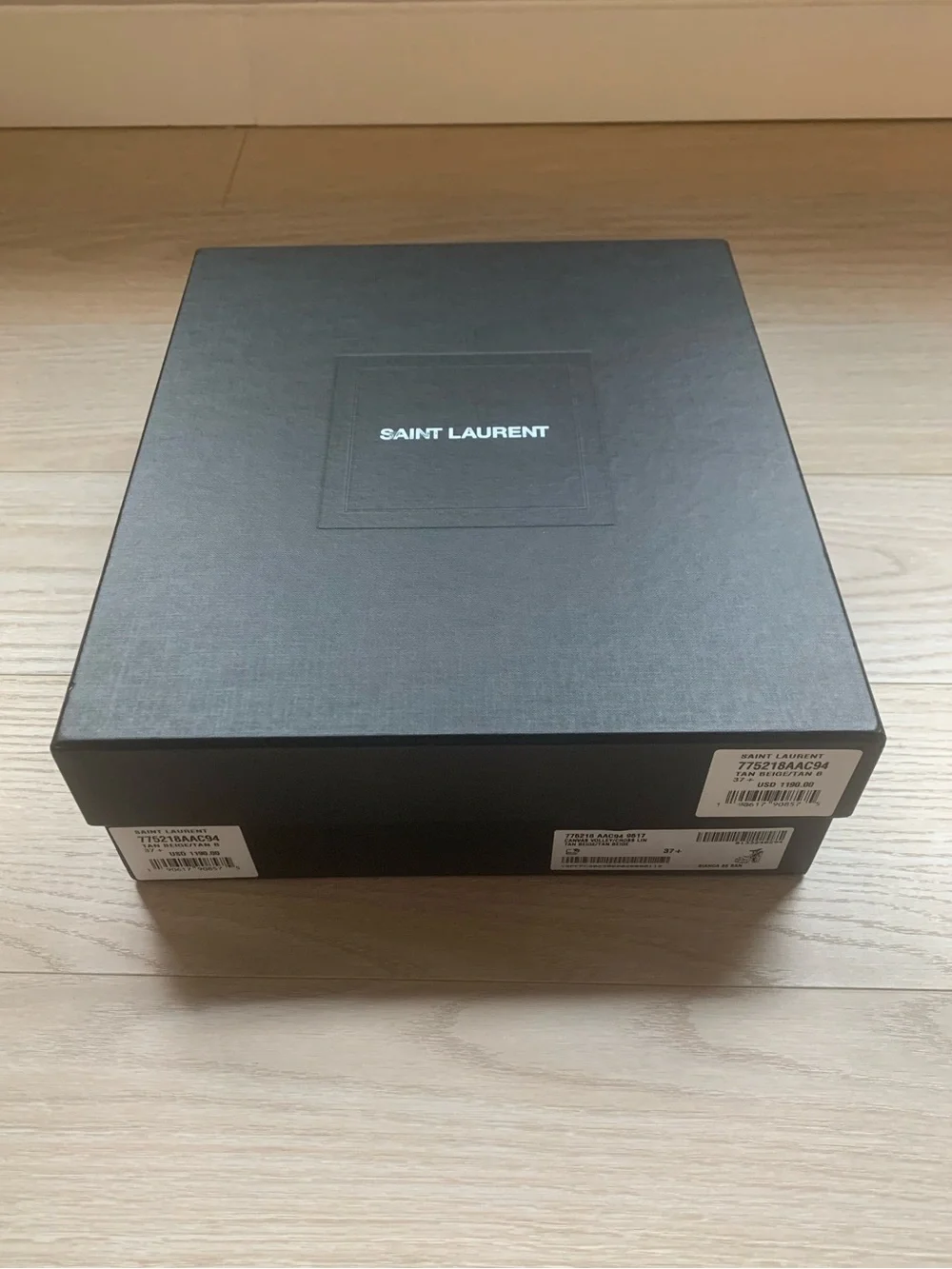 Saint Laurent Bianca Beige Canvas and Wood Platform Sandal NWT Size 37.5 IT - Picture 12 of 13
